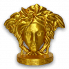 Medusa Head Statue on Base Greek Mythology Sculpture Home Decor