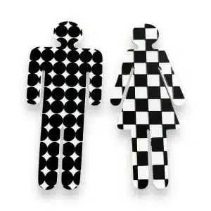Bathroom Female/Male Sign Figures - Spots and Checks