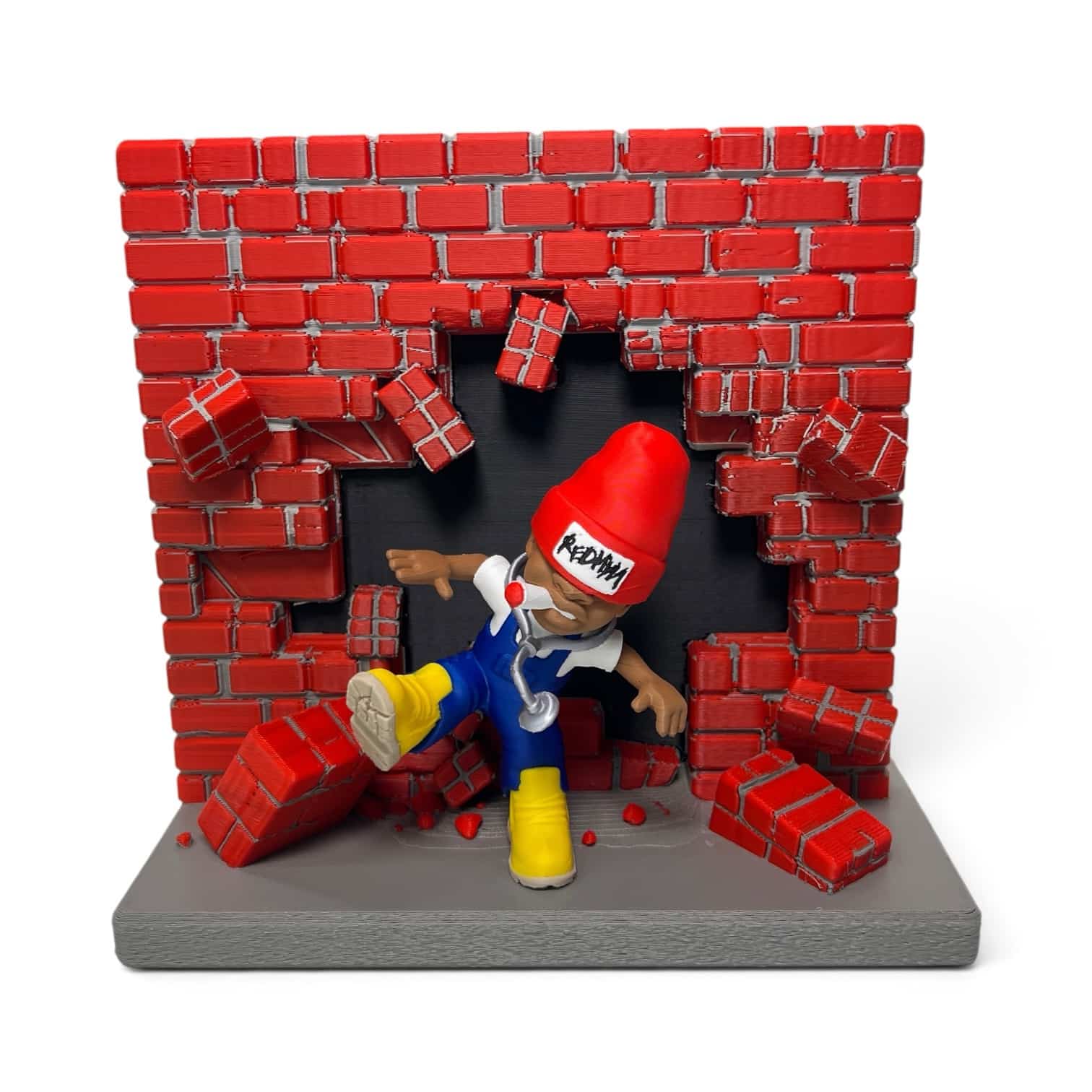 🔥 Legendary Redman Breakthrough Diorama Figure – 4” Multicolor Display Set 🎤🧱 - Image 2