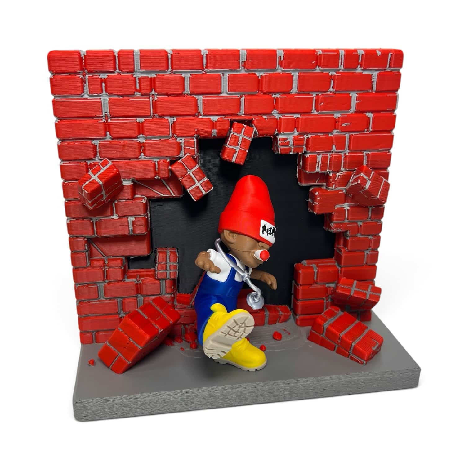 🔥 Legendary Redman Breakthrough Diorama Figure – 4” Multicolor Display Set 🎤🧱 - Image 4