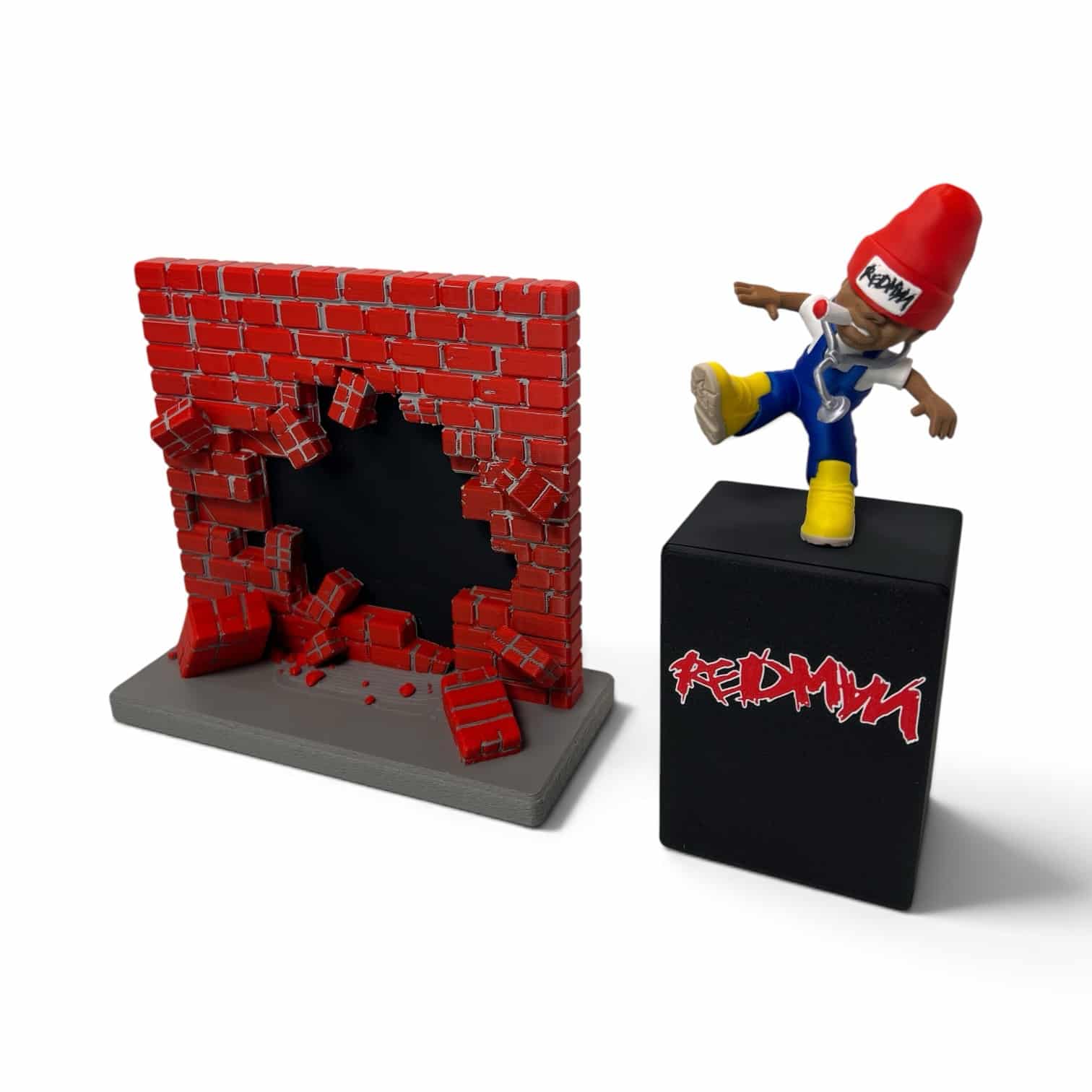 🔥 Legendary Redman Breakthrough Diorama Figure – 4” Multicolor Display Set 🎤🧱 - Image 5