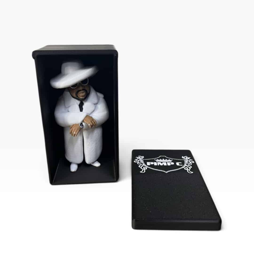 👑 Pimp C 4 Inch Figure + Custom Display Case 🤠🖤 | Southern Hip Hop Collectible - Image 3